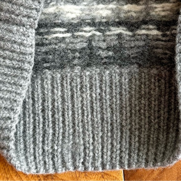 ❤️ VINTAGE L.L. BEAN FAIR ISLE WOOL GRAY SWEATER CLASSIC PULLOVER CREWNECK - Picture 9 of 10